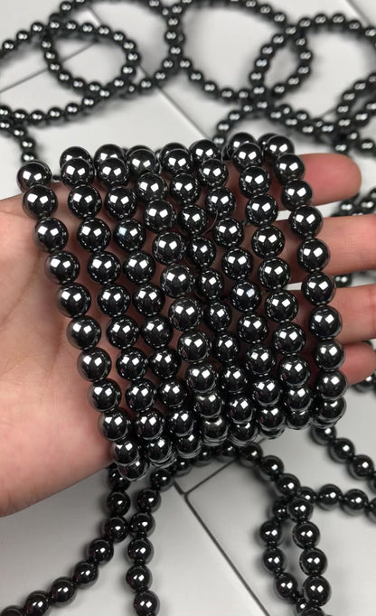 Silver Hematite Healing Bracelet – Promotes Grounding, Protection, And Mental Clarity