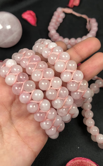 Pink Rose Quartz Healing Bracelet – Promotes Energy, Beauty, And Wellness