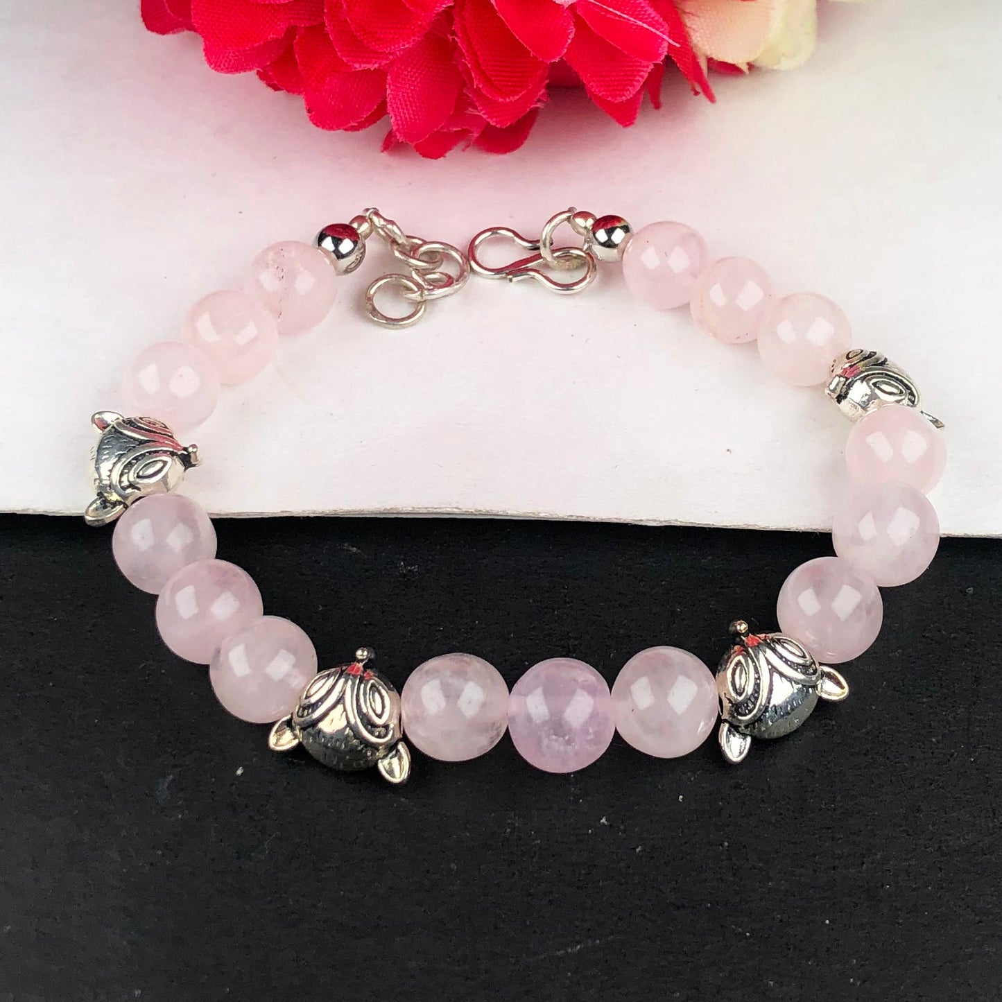 Pink Rose Quartz Bracelet Healing