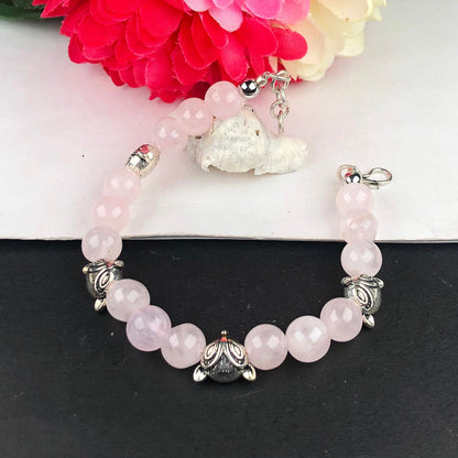 Pink Rose Quartz Bracelet Healing