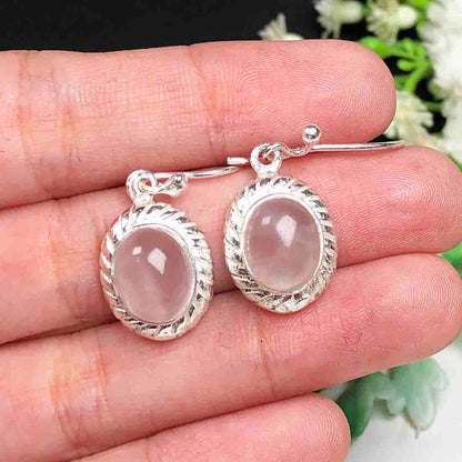 Pink Rose Quartz Earrings