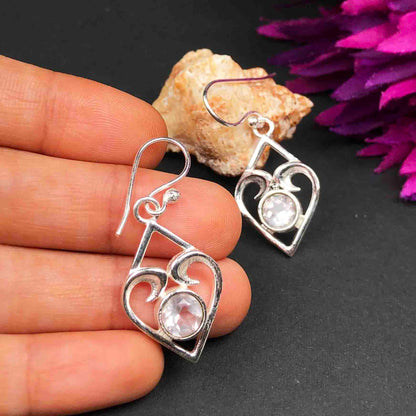 White Clear Quartz Earrings