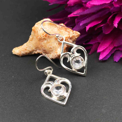 White Clear Quartz Earrings