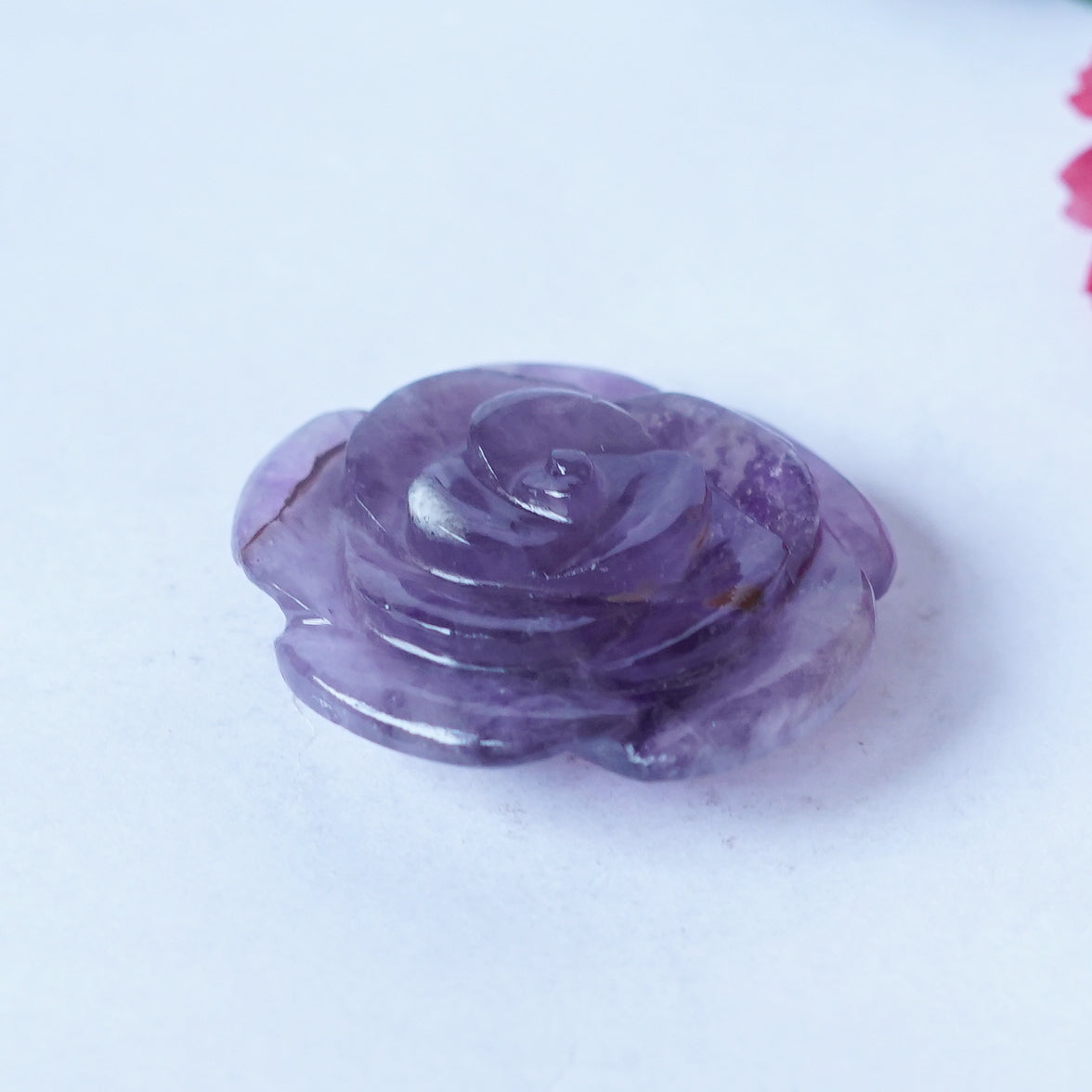 Precious Purple Amethyst Rose Carving