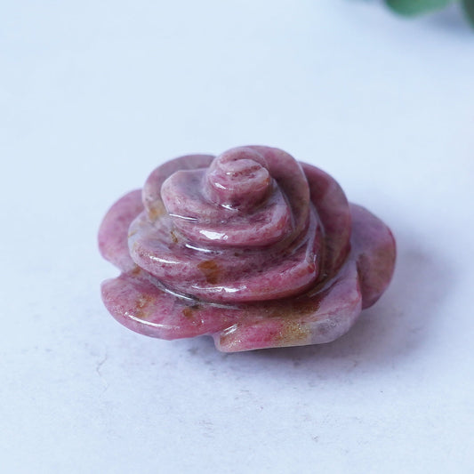 Glazed Red Jasper Rose Carving