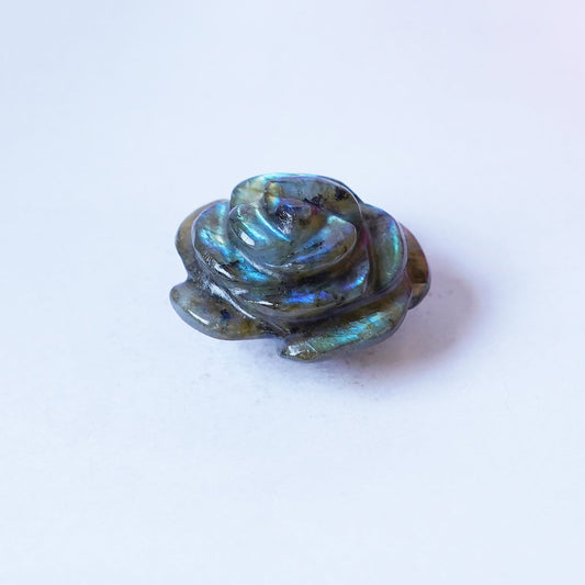 Fabulous Blue Labradorite Rose Carving