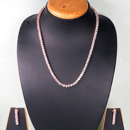 Gorgeous White Topaz Sterling Silver Necklace Earrings Set
