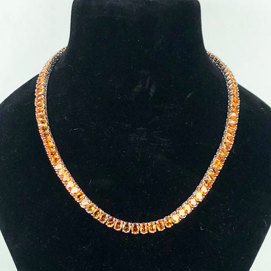 Elegant Yellow Citrine Sterling Silver Necklace