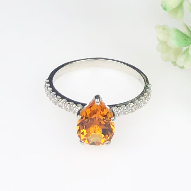 Impressive Yellow Citrine Sterling Silver Ring