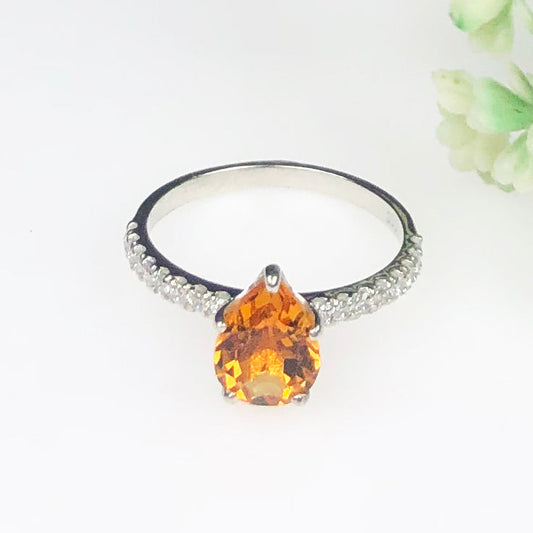 Impressive Yellow Citrine Sterling Silver Ring