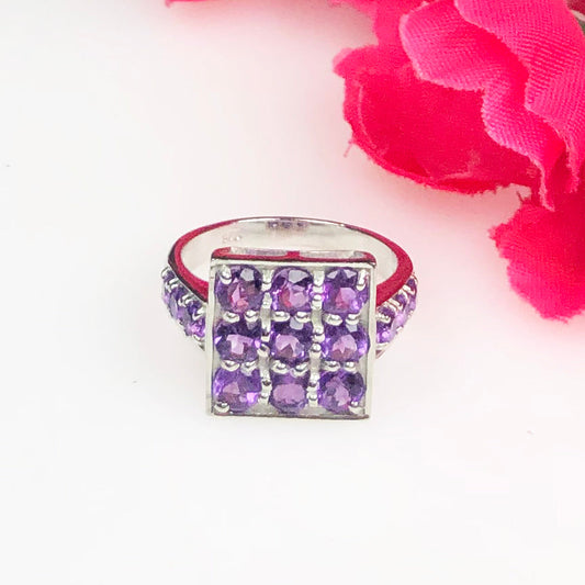 Impressive Purple Amethyst Sterling Silver Ring