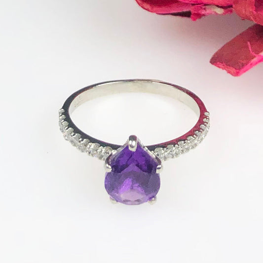 One of a kind Purple Amethyst Sterling Silver Ring
