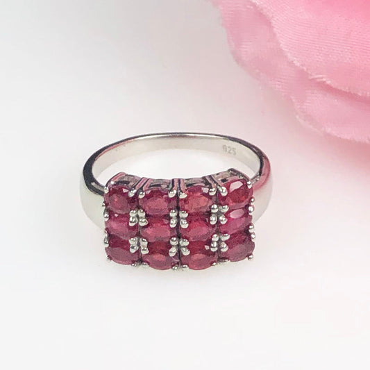 Gorgeous Red Ruby Sterling Silver Ring