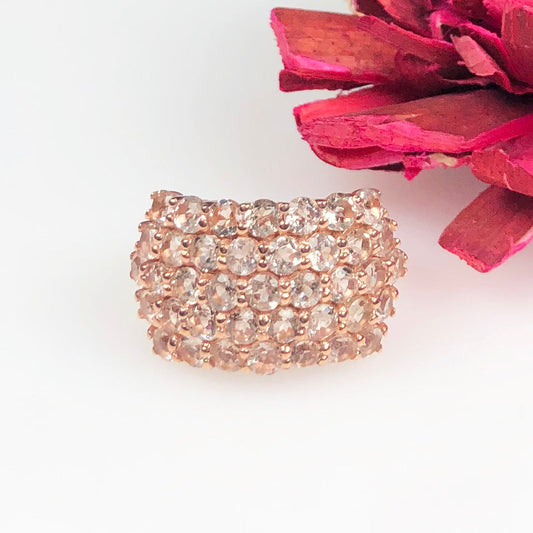 One of a kind Pink Morganite Sterling Silver Ring