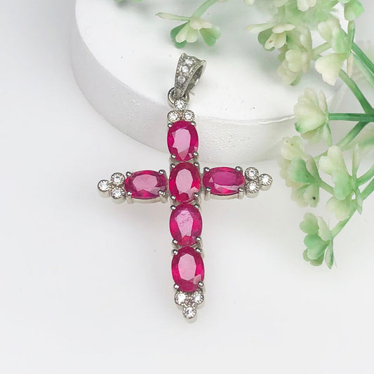 Wonderful Pink Ruby Sterling Silver Pendant