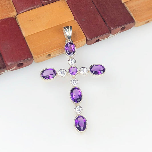 Amazing Purple Amethyst Sterling Silver Pendant