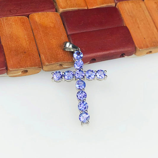 Wonderful Blue Tanzanite Sterling Silver Pendant