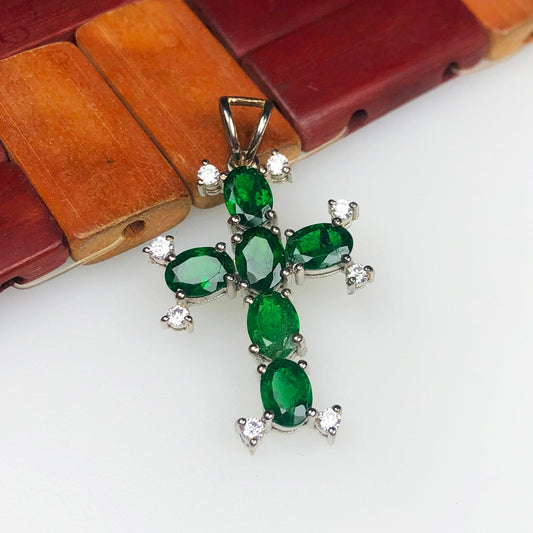 Gorgeous Green Chrome Diopside Topaz Sterling Silver Pendant