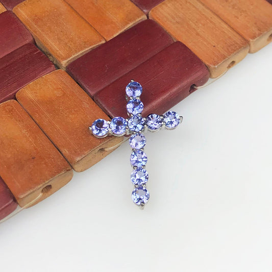 Elegant Blue Tanzanite Sterling Silver Pendant