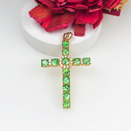 Elegant Green Tsavorite Topaz Sterling Silver Pendant
