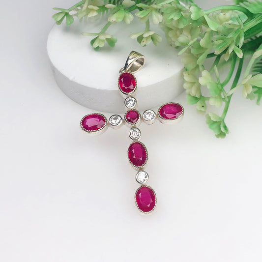 Amazing Pink Ruby Sterling Silver Pendant