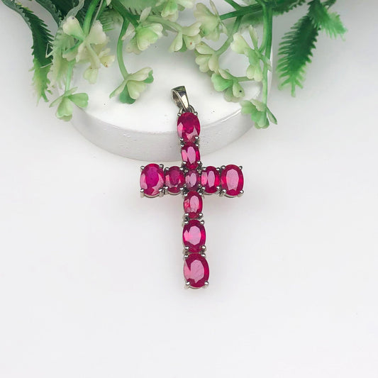 Gorgeous Pink Ruby Sterling Silver Pendant