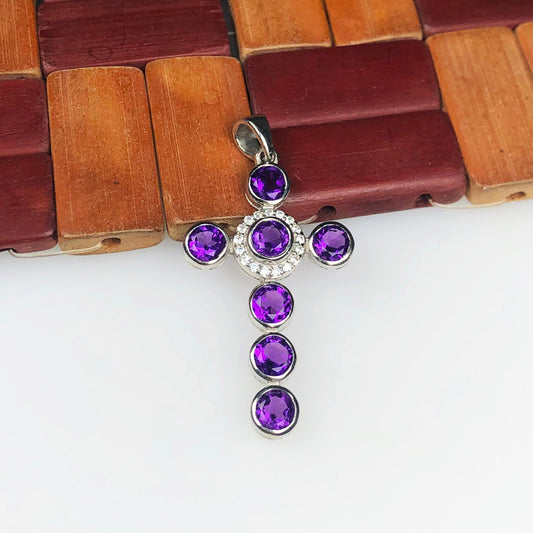 Elegant Purple Amethyst Sterling Silver Pendant