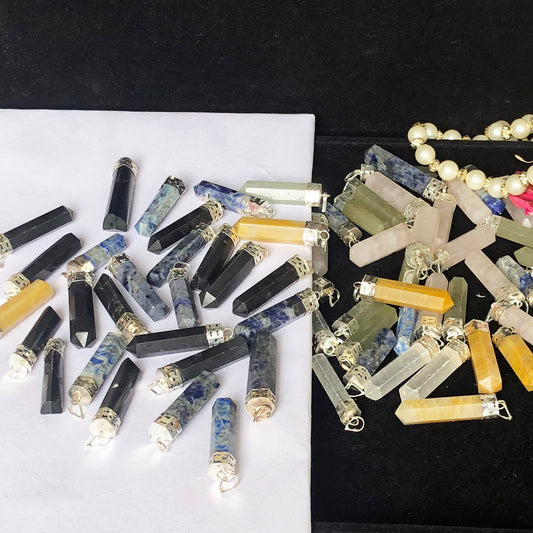Authentic Mix Gemstone Point Pendants
