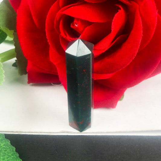 Amazing Green Bloodstone Crystal Point