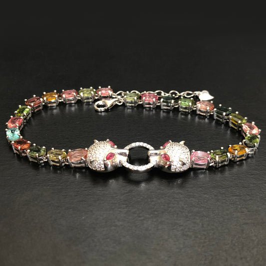 Top Quality Tourmaline Sterling Silver Bracelet