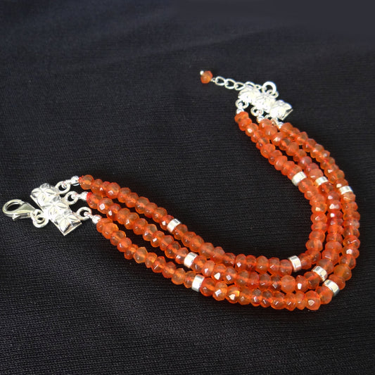 Top Grade Carnelian Sterling Silver Bracelet