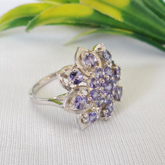 Top Quality Tanzanite Sterling Silver Ring
