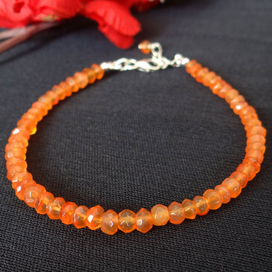 Elegant Carnelian Sterling Silver Bracelet