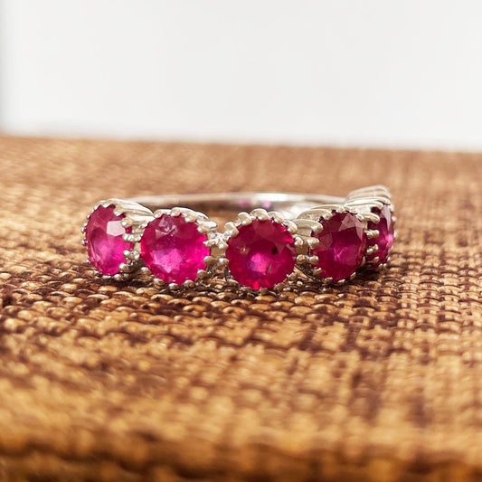 One of a kind Pink Ruby Sterling Silver Ring