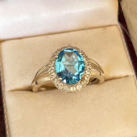 Amazing Swiss Topaz Sterling Silver Ring