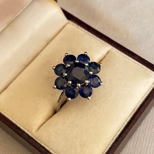 Beautiful Blue Sapphire Sterling Silver Ring