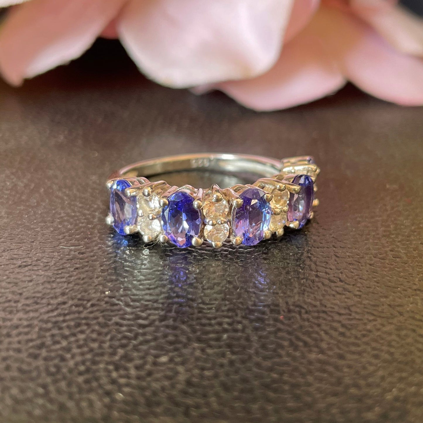 Beautiful Blue Tanzanite Sterling Silver Ring