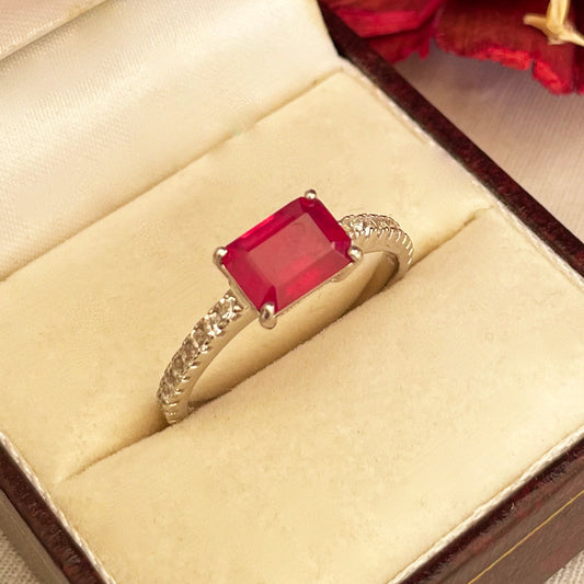One of a kind Red ruby Sterling Silver Ring