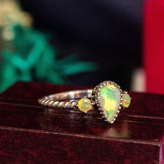 Beautiful Ethiopial opal Sterling Silver Ring