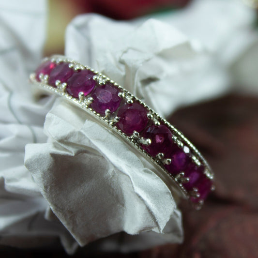 One of a kind Ruby Sterling Silver Ring