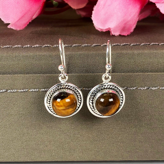 Beautiful Tiger Eye Sterling Silver Earring