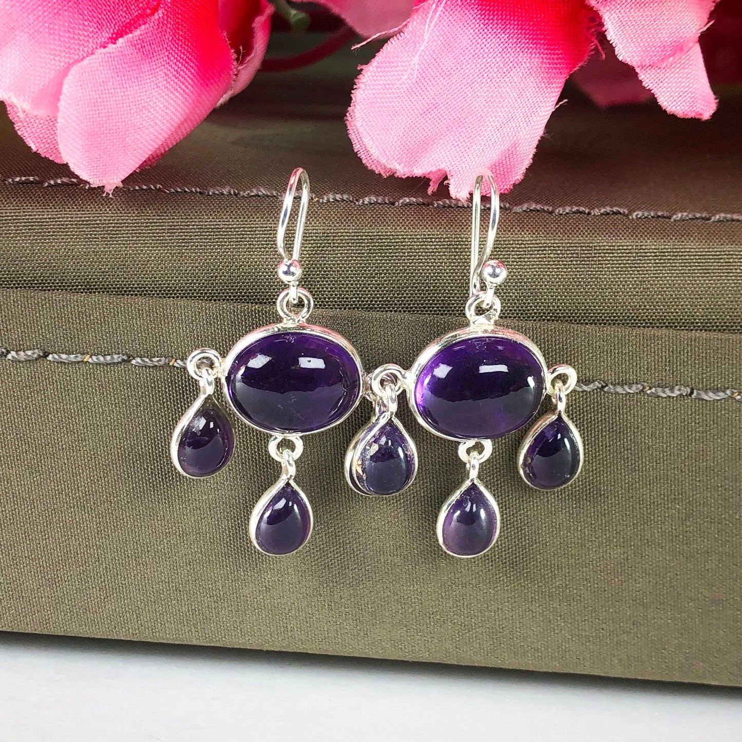 Alluring Purple Amethyst Sterling Silver Earring