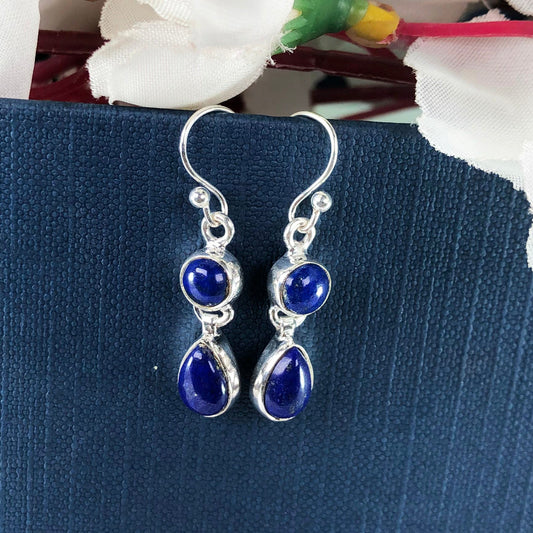 Amazing Blue Lapis Lazuli Sterling Silver Earring