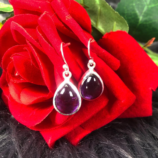 One of a kind Purple Amethyst Sterling Silver Earrings
