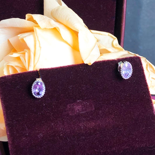 Gorgeous Purple Amethyst Sterling silver Earring