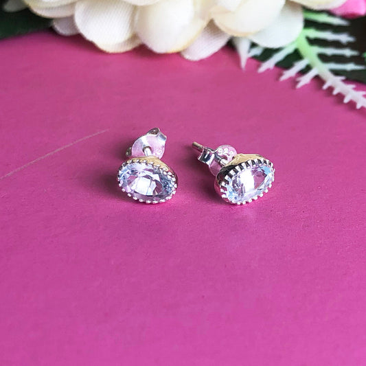 One of a kind Blue Aquamarine Sterling silver Earring