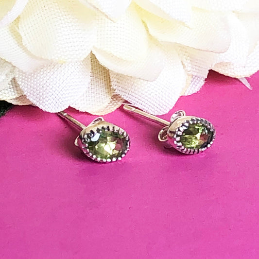 Alluring Green Peridot Sterling silver Earring