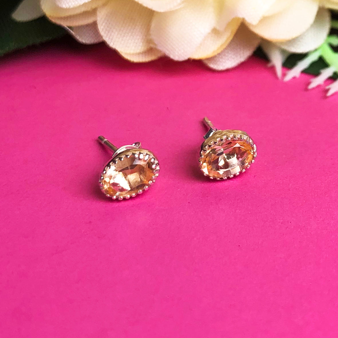 Elegant Yellow Citrine Sterling silver Earring