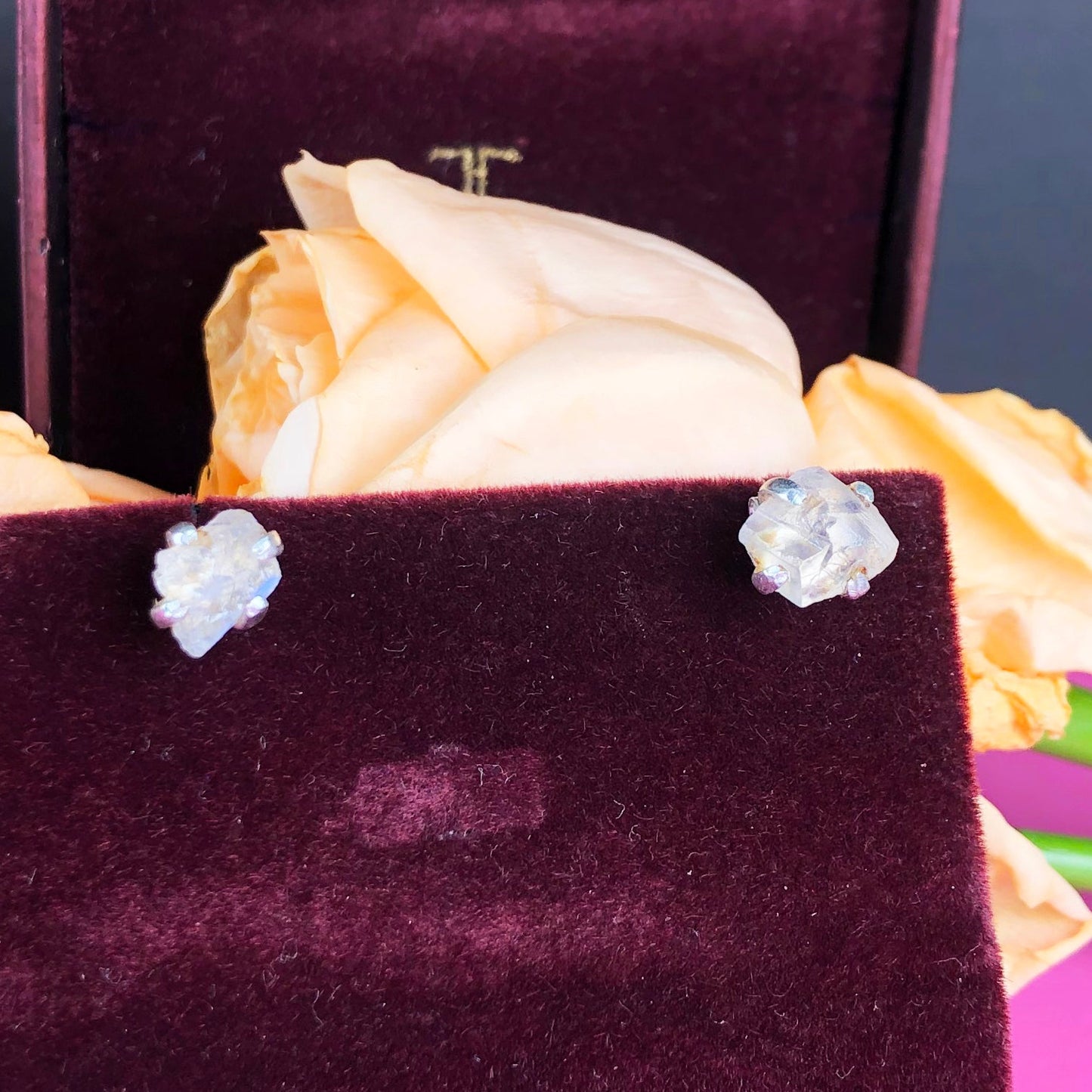Alluring White Moonstone Sterling silver Earring