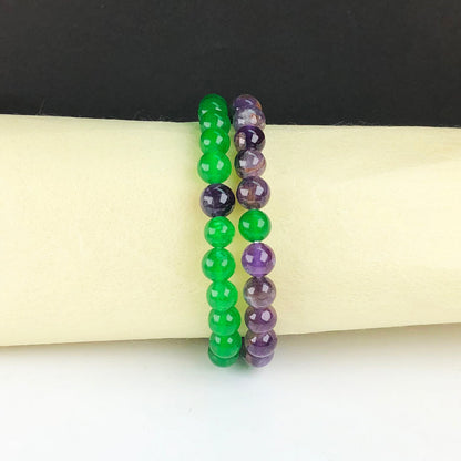 Green Aventurine and Purple Amethyst Bracelet